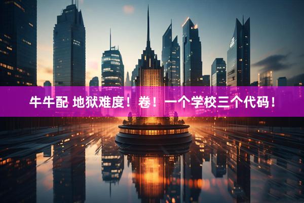 牛牛配 地狱难度！卷！一个学校三个代码！