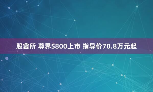 股鑫所 尊界S800上市 指导价70.8万元起